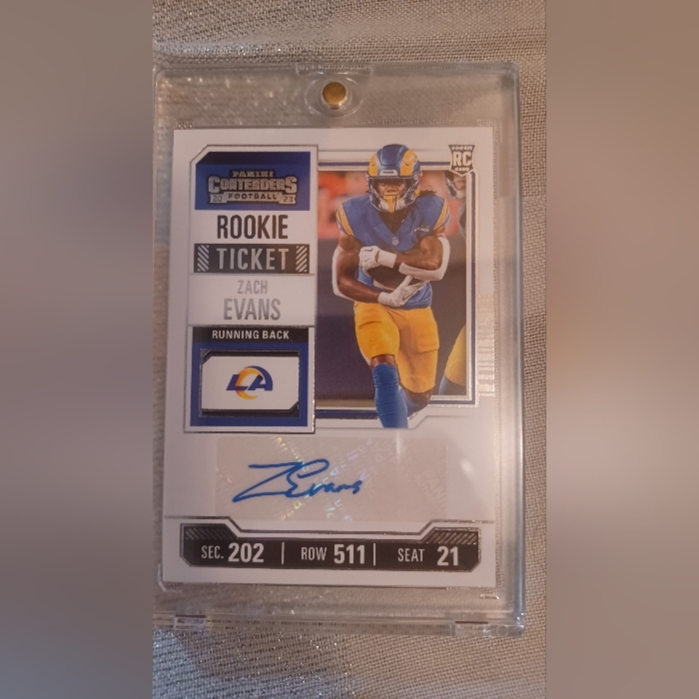 Zach Evans Rookie Ticket Football Card.